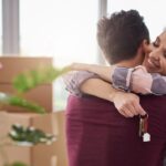 Couple with new house keys